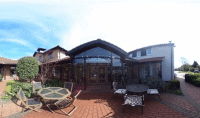 The front patio at the Hospice