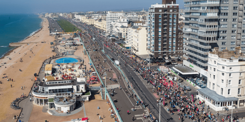 A view of the seafront at Brighton Marathon