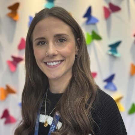 Headshot of Events Relationship Fundraiser Rosie Brewer. She can be seen smiling directly at the camera.