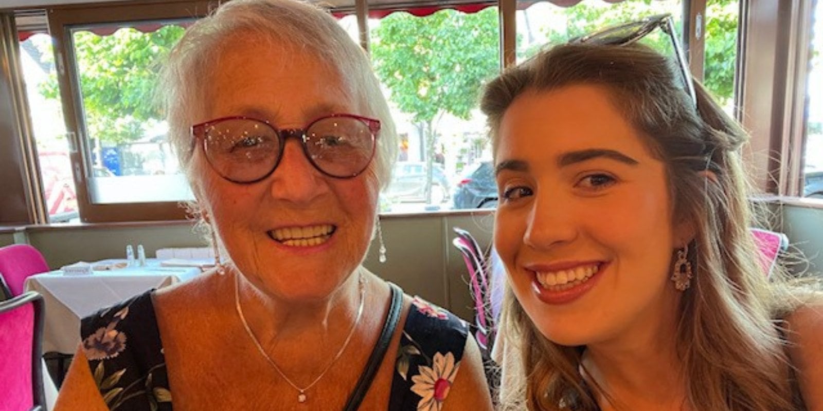 Photo of Benita and her granddaughter Elysa pictured smiling together.