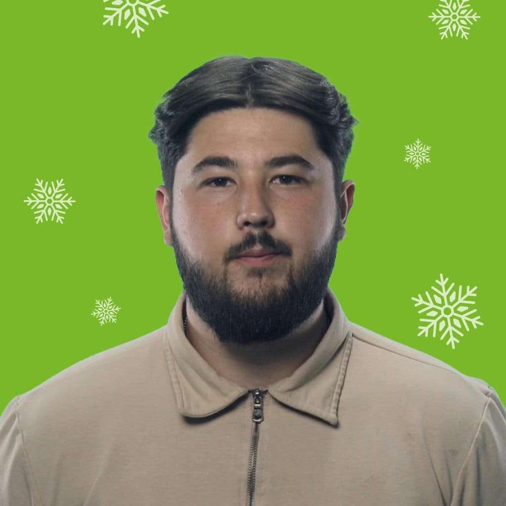 Photo of Bradley, a young man, who is supported by St Clare Hospice following his dad's death. Click this image to hear his story on YouTube.