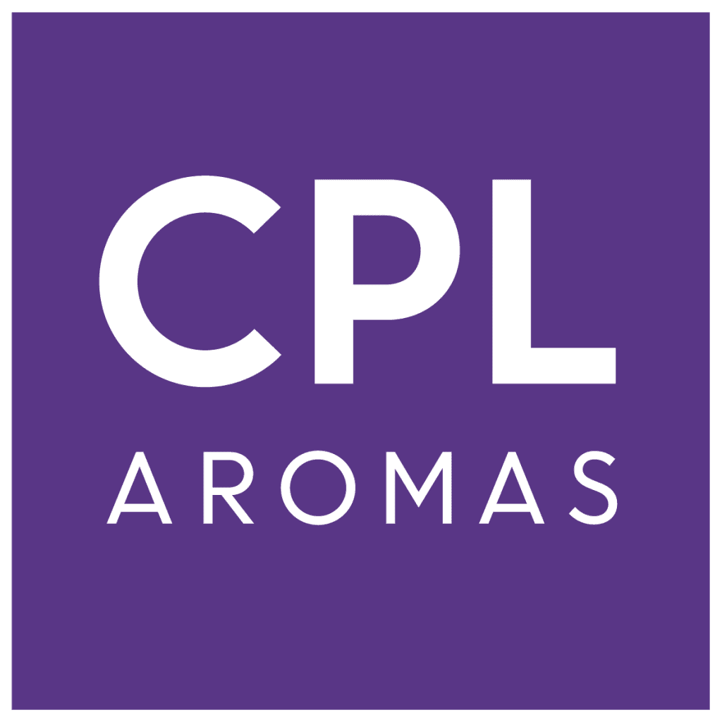 CPL Aromas square logo can be seen. Their brand colour is a dark purple and the logo reads 'CPL Aromas' in a sans-serif white font.
